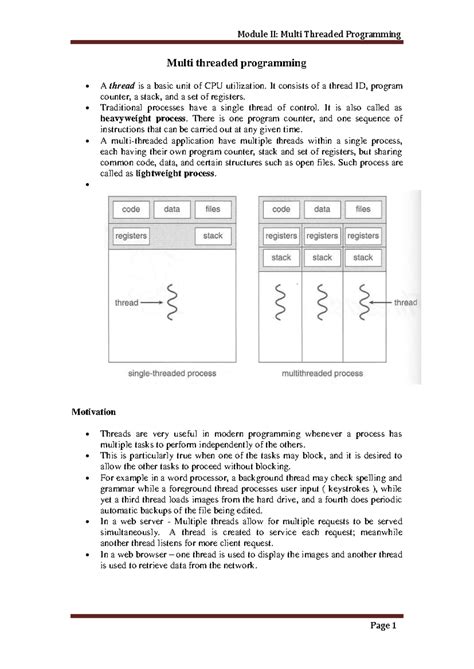 Module 2 - Multi-Threaded Programming Concepts and Benefits - Studocu