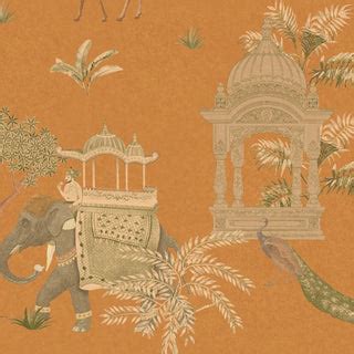 Sair Indian Wallpaper Roll in Orange Color | Lifencolors – Life n Colors