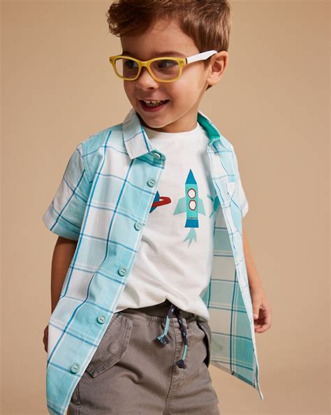 Buy Mothercare Boys Half Sleeve Shirts My Happy Space-Blue Online at ...