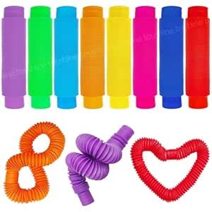 Toyshine 12 Pc Pull and Pop Sensory Tubes Imaginative Play ...