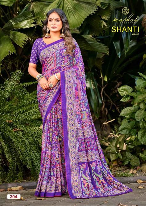 Kashvi Shanti Vol 2 Moss Foil Saree 8 pcs Catalogue