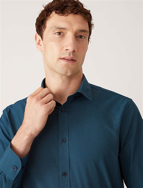 Buy 2pk Regular Fit Cotton Blend Long Sleeve Shirts at Marks & Spencer