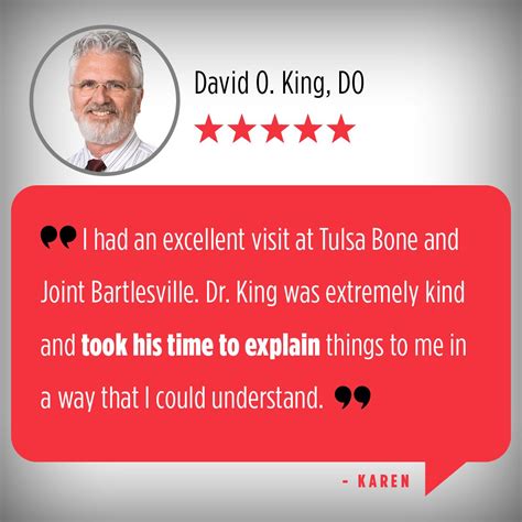 Dr. David King of Tulsa Bone & Joint Bartlesville cares about your ...