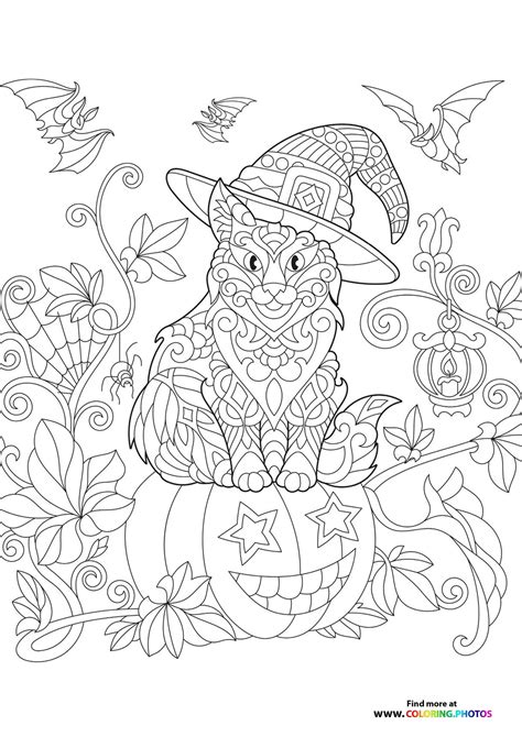 Halloween Cat Coloring Page Printable