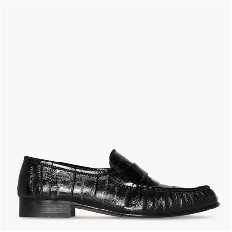 The Row Soft Loafer In Eel in Black | Lyst