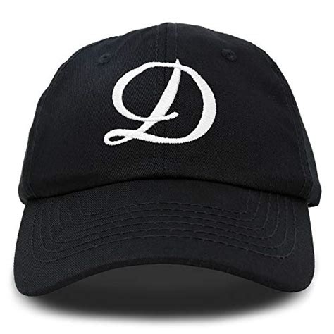 DALIX Initial Hat Letter D Black Womens Baseball Cap Monogram Cursive ...