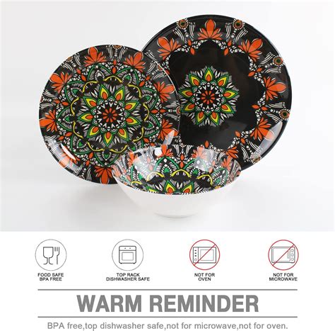 Buy DAPOTO Melamine Dinnerware Set for 4-12 Pcs:Camping Dishes Set with ...