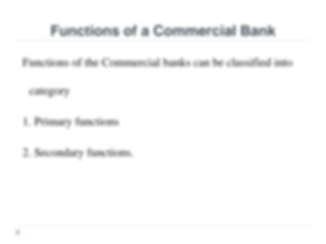 SOLUTION: Functions of a commercial bank - Studypool