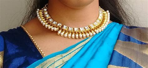 ZAVERI PEARLS Antique South Indian Necklace Set For Women - ZPFK1034 ...