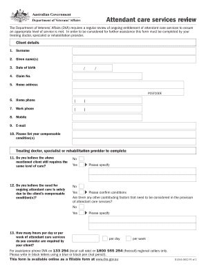 D1351 - Department Of Veterans' Affairs - Dva Gov - Fill and Sign ...
