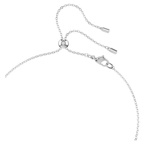 Swan set, Crystal pearl, Swan, Gray, Rhodium plated | Swarovski