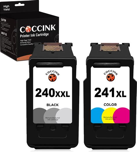 COCCINK 240XL 241XL Ink Cartridge for Canon Printers High Yield Work ...