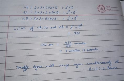 The traffic lights at three different road crossings change after every ...