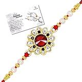 LIVE EVIL Trendy Gold plated Jaipuri Beads Work Rakhi for Brother ...