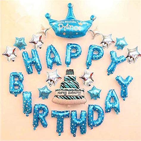 Happy Birthday Balloon Banners Blue Alphabet Birthday Balloons Banner ...