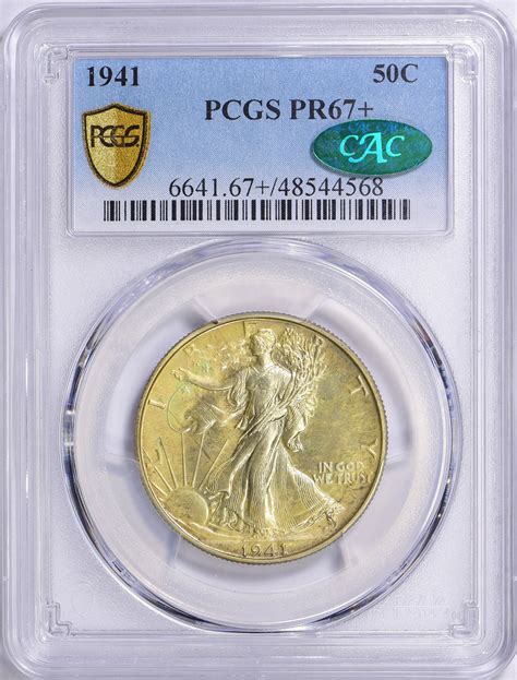 1941 Walking Liberty Half Dollar PCGS Proof-67+ (CAC Green) (Item ...