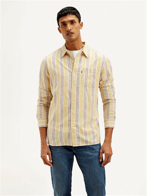 Men's Striped Slim Fit Linen Shirt – Levis India Store