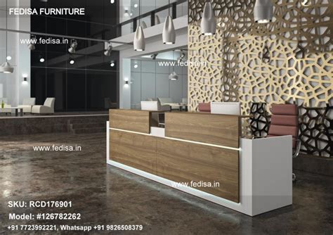 Office Reception Table Desk With Transaction Counter Curved Reception ...