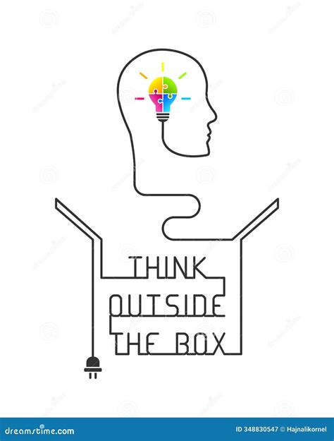 Think Outside the Box and Unique Thinking Concept with Colourful Light ...