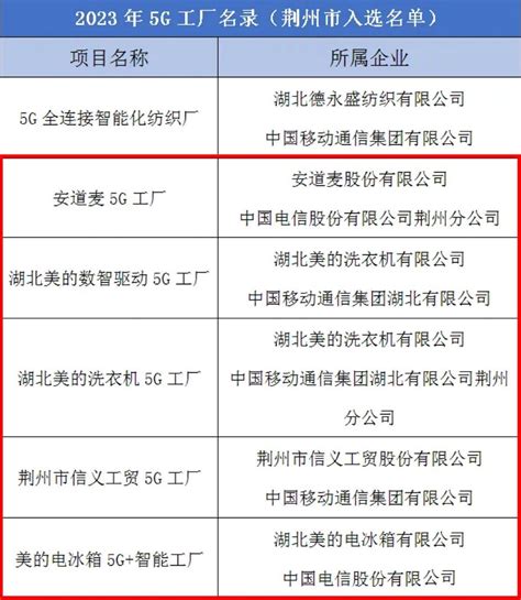 2023年国家级5G工厂名录发布，湖北荆州经开区新增5家企业_技术_工业_数据