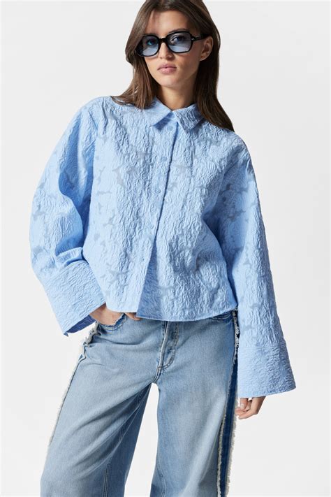 Jacquard Shirt - Light Blue - Ladies | H&M GB