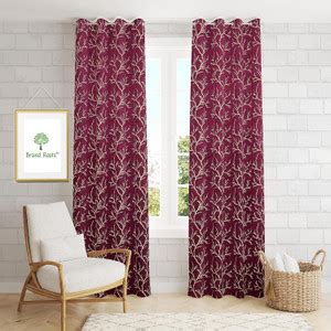 Brand Roots 153 cm (5 ft) Velvet Semi Transparent Window Curtain (Pack ...