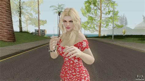 Rachel Casual Red Flower Dress for GTA San Andreas