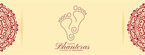 Elegante shubh dhanteras gelegenheidsbanner met godin charan voor ...