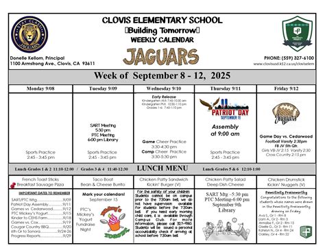 Clovis Unified 2025-2026 Calendar - Printable Calendar
