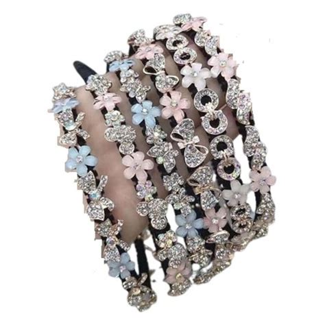 Buy NAAVISH Packof 2, Multicolored Stones, Flower Hair Bands,Stylish ...