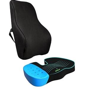9villa Gel Memory Foam Seat Cushion & Lumbar Support Pillow Combo for ...