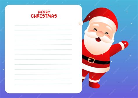Christmas letter to santa claus blank template for wishlist greeting ...