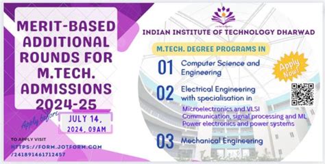 Merit-based Additional Rounds for M.Tech. Admissions 2024-25 (Deadline ...