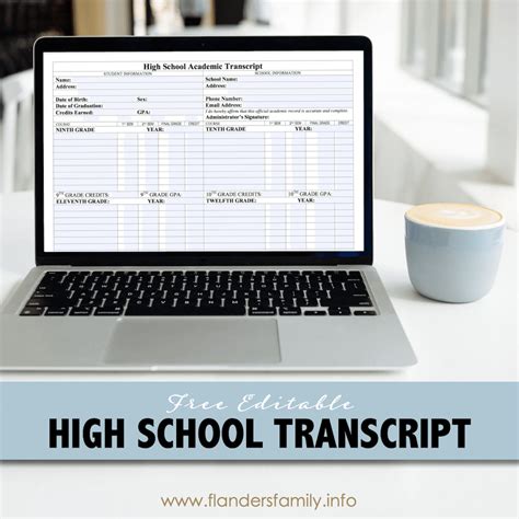 Image result for Blank High School Transcript