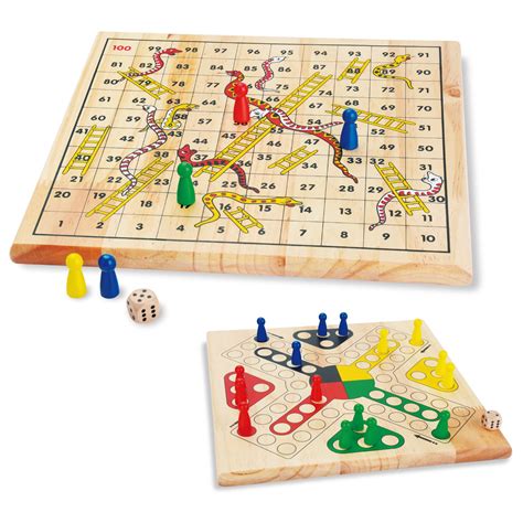 Buy ZONXIE Wooden Classic Snakes and Ladders Board Game Traditional ...