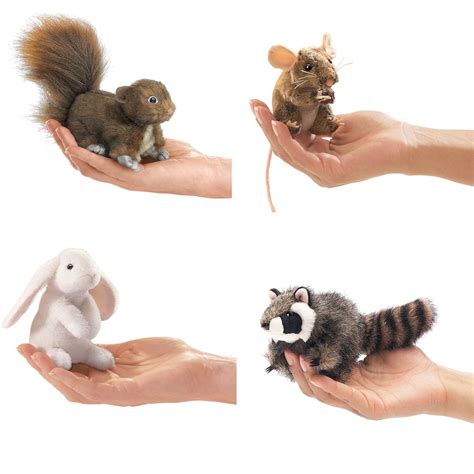 Buy Folkmanis Mini Woodland Creatures Finger Puppets Bundle: Red ...