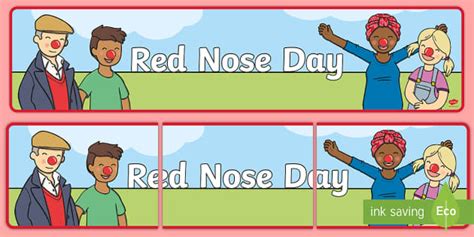 Red Nose Day Display Banner (teacher made) - Twinkl