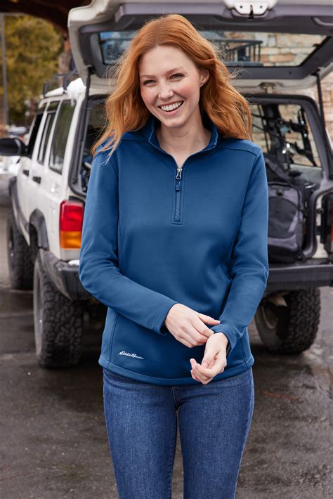 Eddie Bauer Women’s Smooth Mid Layer Fleece 1/2-Zip | Product | SanMar
