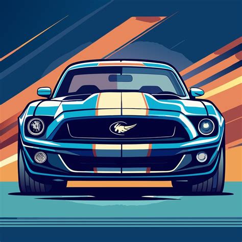 A blue car with a white and orange stripe is on the front | Premium AI ...