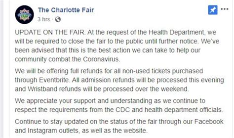 Charlotte Fair shuts down due to coronavirus pandemic