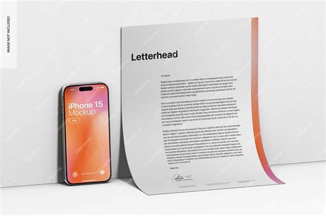 Premium PSD | Iphone 15 pro with letterhead mockup leaned