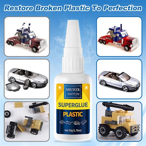 Meuvcol Super Glue for Plastic 100g, Heavy Duty Plastic Glue Model Kit ...