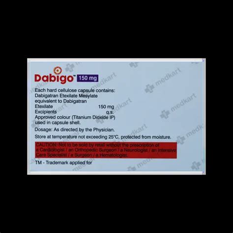DABIGO 150MG TABLET 10’S: Uses, Price, Side Effects, Composition ...