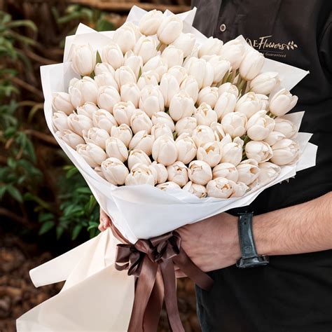 Xxl White Tulip Bouquet Delivery | Premium Flower Delivery UAE