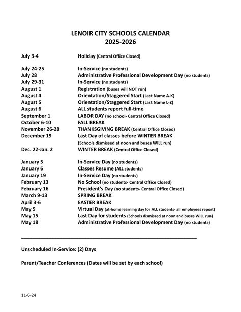 LENOIR CITY SCHOOLS TN Calendar 25-26 Revised [PDF] - EduCounty