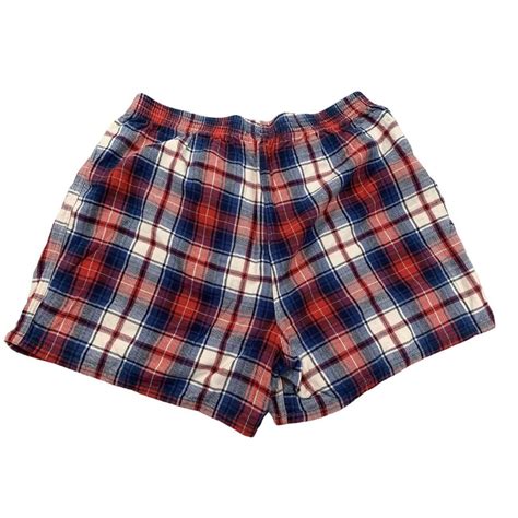 Abercrombie & Fitch Co. Large Pajama Shorts Red... - Depop