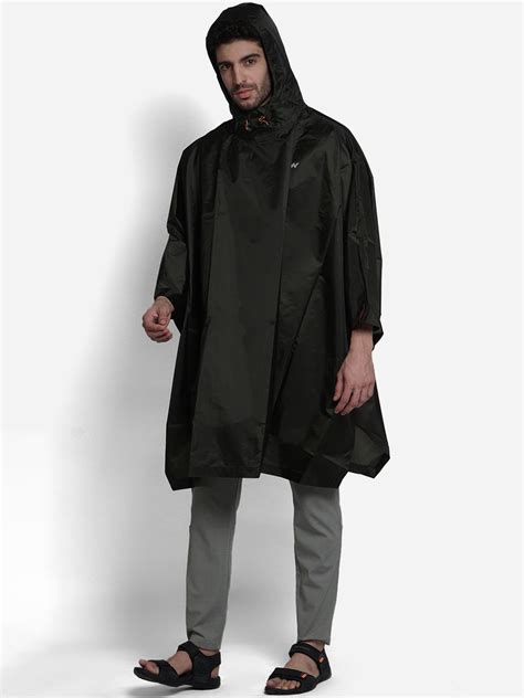 Buy Men HYPADRY™ Solid Poncho Raincoat Dark Olive Online | Wildcraft