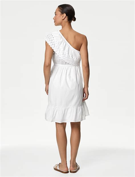 Buy Pure Cotton One Shoulder Mini Beach Dress at Marks & Spencer