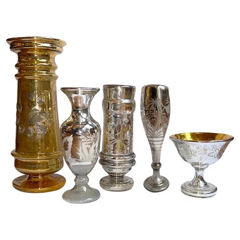 Pair of Mercury Glass Vases by Varnish For Sale at 1stDibs