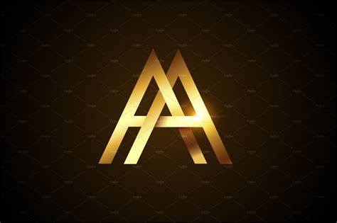 Golden AA Logo | Illustrator Templates ~ Creative Market